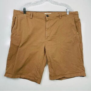Goodthreads Men's Flat-Front Comfort Stretch‎ Khaki Chino Shorts Size 42